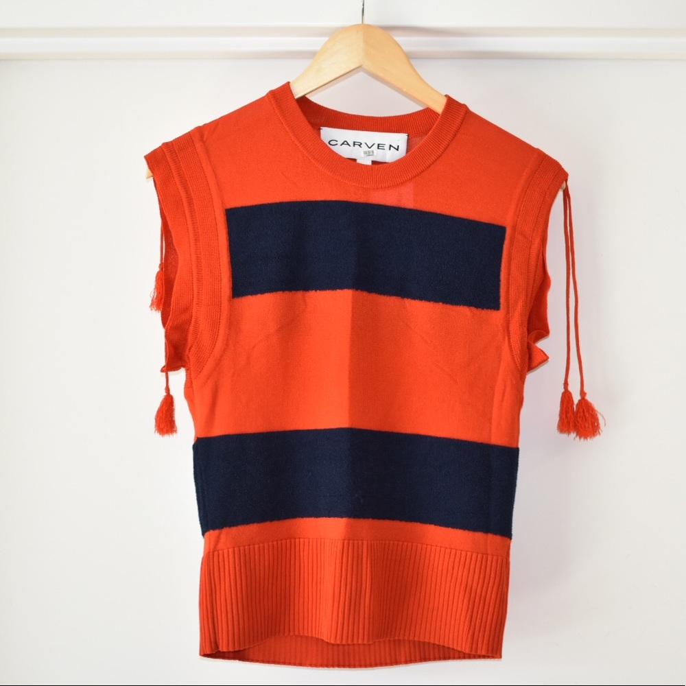 Carven striped sweater tank